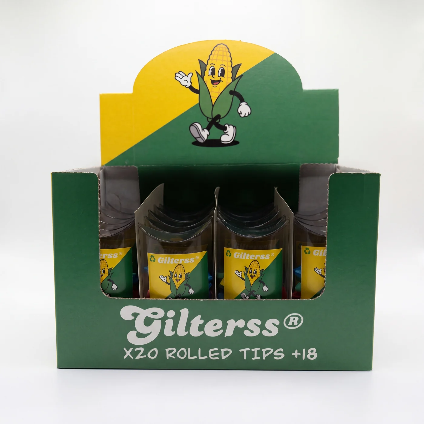 Display GILTERS® X20 con packs de rolled tips de colores